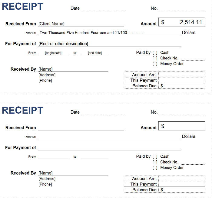 Petty Cash Receipt 1