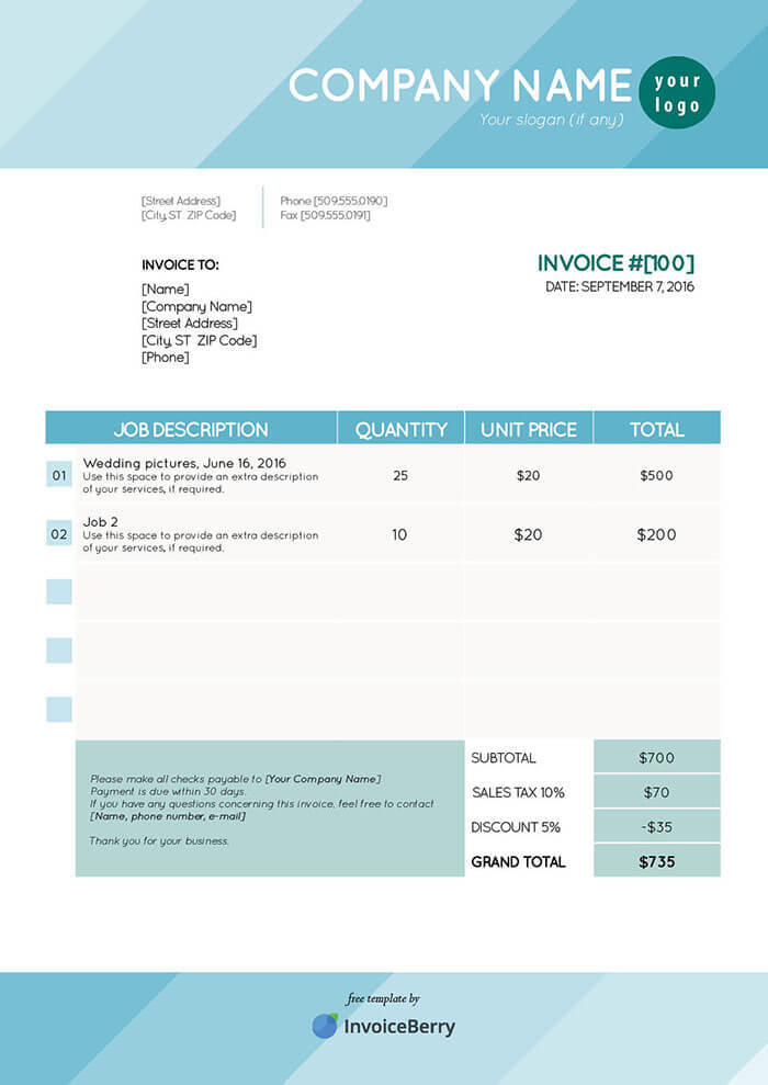 Free Invoice Templates